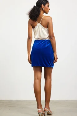 Velvet Side Slit Mini Skirt*SKIES ARE BLUE Best