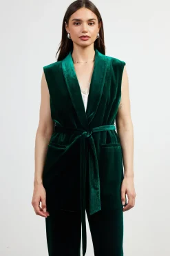 Velvet Vest with Self Tie*SKIES ARE BLUE Online
