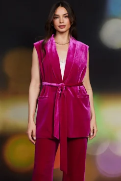Velvet Vest with Self Tie*SKIES ARE BLUE Sale