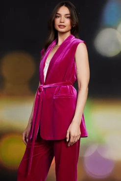 Velvet Vest with Self Tie*SKIES ARE BLUE Sale