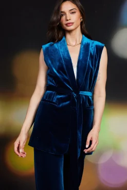 Velvet Vest with Self Tie*SKIES ARE BLUE