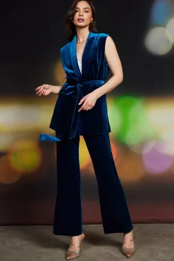 Velvet Vest with Self Tie*SKIES ARE BLUE
