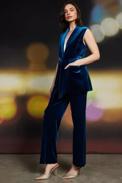 Velvet Vest with Self Tie*SKIES ARE BLUE