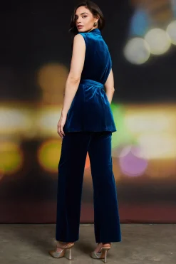 Velvet Vest with Self Tie*SKIES ARE BLUE