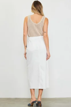 Washed Cotton Twill Midi Skirt*SKIES ARE BLUE Sale
