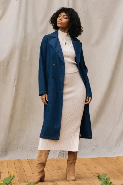 Washed Denim Trench Coat*SKIES ARE BLUE Clearance
