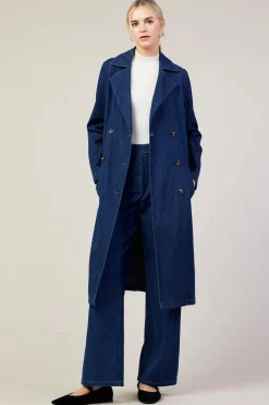 Washed Denim Trench Coat*SKIES ARE BLUE Clearance