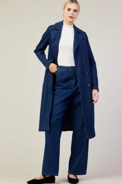 Washed Denim Trench Coat*SKIES ARE BLUE Clearance