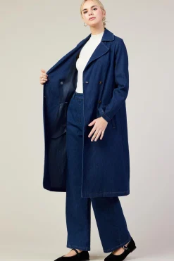 Washed Denim Trench Coat*SKIES ARE BLUE Clearance