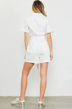 Washed Twill Utility Romper*SKIES ARE BLUE Clearance