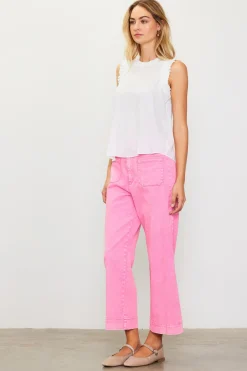 Washed Twill Wide Leg Pants*SKIES ARE BLUE Outlet