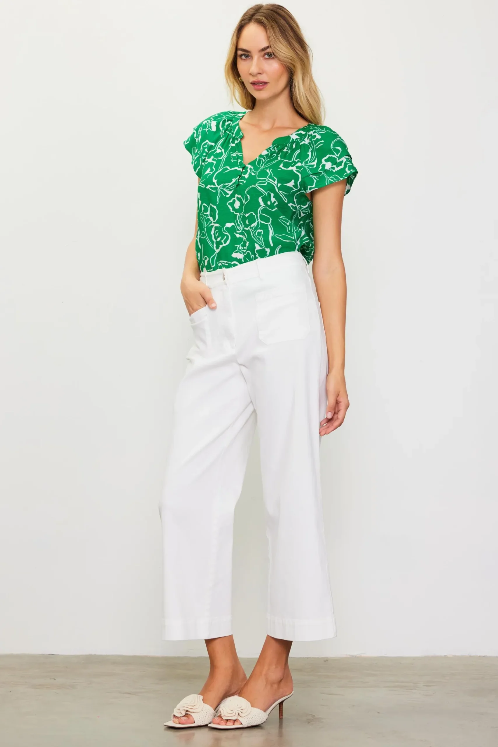 Washed Twill Wide Leg Pants*SKIES ARE BLUE Online