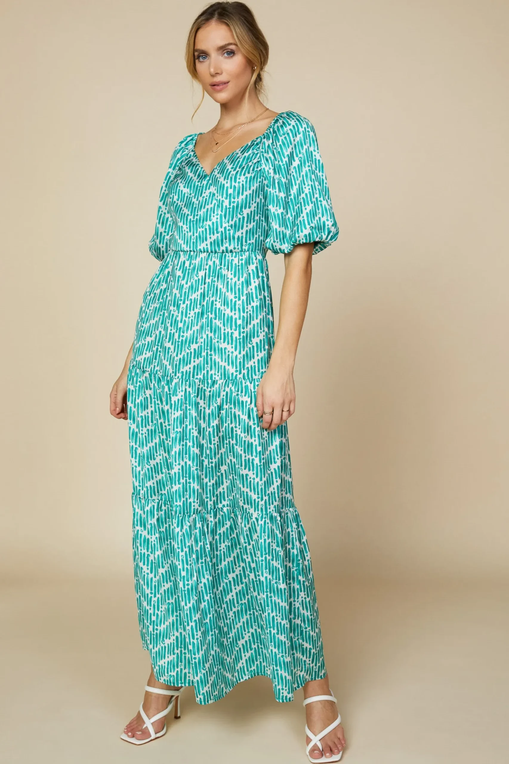 Watercolor Chevron Maxi Dress*SKIES ARE BLUE Best