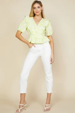 Zebra Print Peplum Top*SKIES ARE BLUE