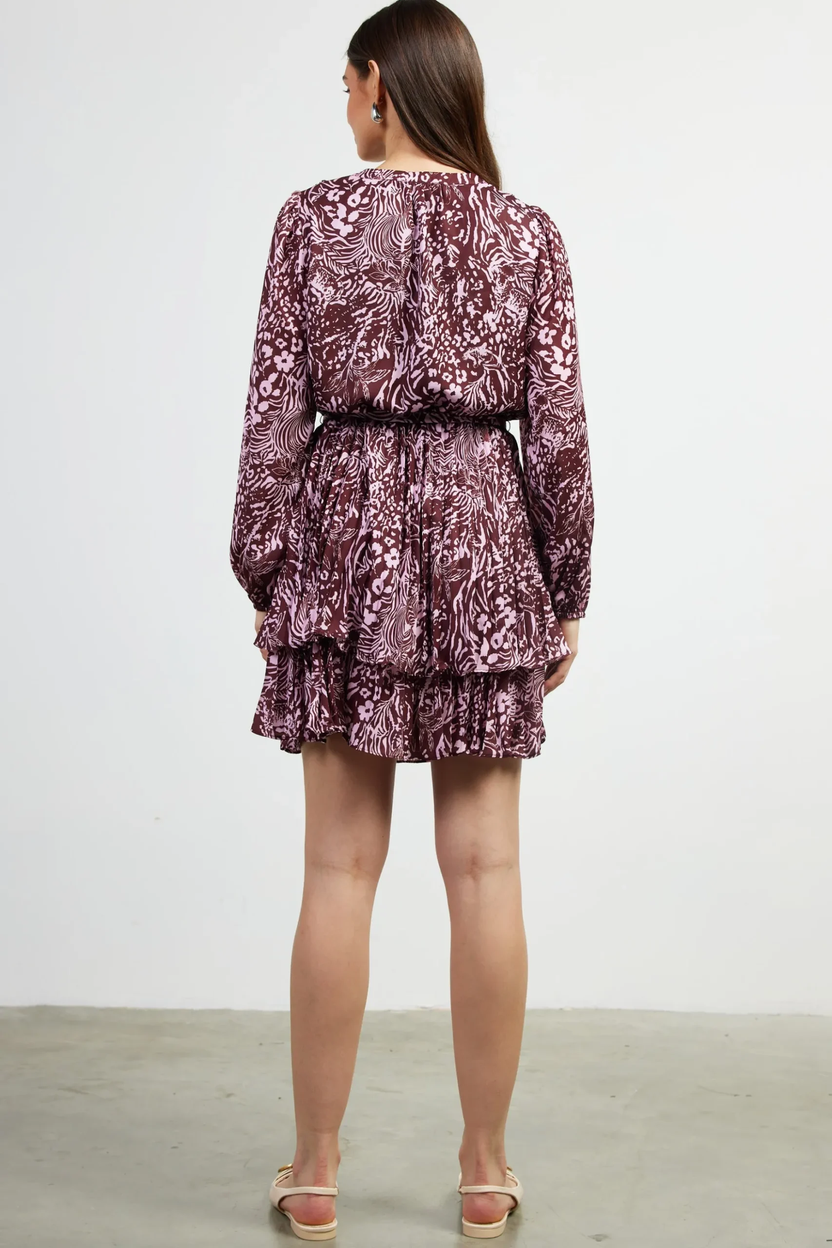 Zebra Print Pleated Mini Dress*SKIES ARE BLUE Hot